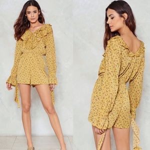 NASTY GAL RUFFLE TOP ROMPER.